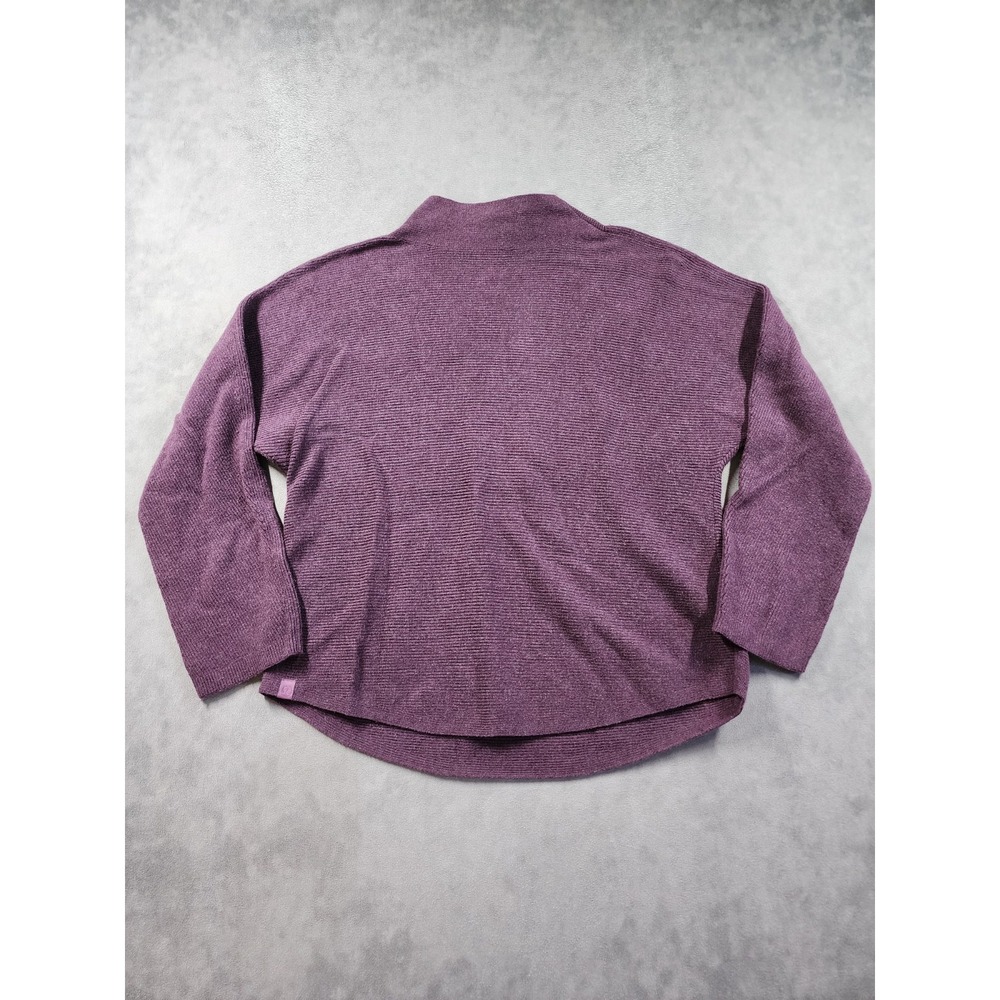 Lululemon Boxy Sweater Womens M/L Purple Ribbed Knit Mock Neck Long Sleeve Cozy